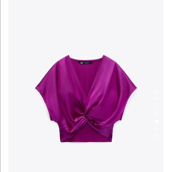 Zara knotted satin effect top - Picture 7 of 9